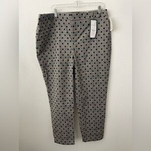 CHARTER CLUB SZ 18 Polyester/Rayon/Spandex Gray Plaid Black Dots Pants Trousers